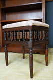 Antique Late Victorian/Edwardian Piano Stool Mahogany Turned Spindle Legs