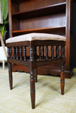 Antique Late Victorian/Edwardian Piano Stool Mahogany Turned Spindle Legs