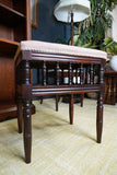 Antique Late Victorian/Edwardian Piano Stool Mahogany Turned Spindle Legs