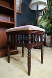 Antique Late Victorian/Edwardian Piano Stool Mahogany Turned Spindle Legs