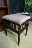 Antique Late Victorian/Edwardian Piano Stool Mahogany Turned Spindle Legs