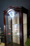 Victorian-Style Mahogany Glazed Display Cabinet with Cabriole Legs & Drawers