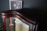 Victorian-Style Mahogany Glazed Display Cabinet with Cabriole Legs & Drawers