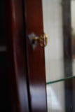 Victorian-Style Mahogany Glazed Display Cabinet with Cabriole Legs & Drawers