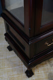 Victorian-Style Mahogany Glazed Display Cabinet with Cabriole Legs & Drawers