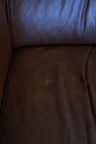 Mid Century Vintage Real Conker Brown Leather Armchair Seating