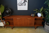 Mid Century Large / Long Sideboard Credenza Teak Open Sides