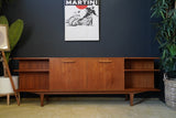 Mid Century Large / Long Sideboard Credenza Teak Open Sides