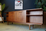 Mid Century Large / Long Sideboard Credenza Teak Open Sides