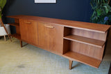 Mid Century Large / Long Sideboard Credenza Teak Open Sides