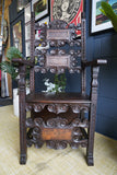 Italian Renaissance Revival Hall Chair Carved Wainscot Throne Ecclesiastical