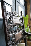 Italian Renaissance Revival Hall Chair Carved Wainscot Throne Ecclesiastical