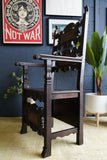Italian Renaissance Revival Hall Chair Carved Wainscot Throne Ecclesiastical