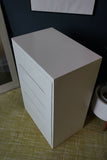 Mid Century Set of Five Drawers In White Finish Minimalist Smooth Lines