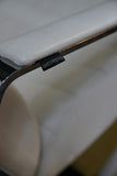 Vintage Danish Modern High-Back Swivel Lounge Chair | Chrome & White Leather