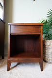 Peppler Furniture Co. 'The Hanover Line' Bedside Nightstand in Figured Walnut – Canada, c. 1960s