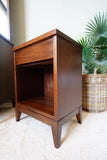 Peppler Furniture Co. 'The Hanover Line' Bedside Nightstand in Figured Walnut – Canada, c. 1960s