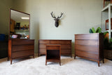Peppler Furniture Co. 'The Hanover Line' Bedside Nightstand in Figured Walnut – Canada, c. 1960s