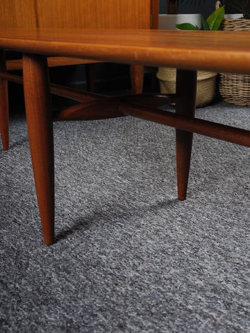 Mid Century Vintage Walnut Mersman Surfboard Coffee Table
