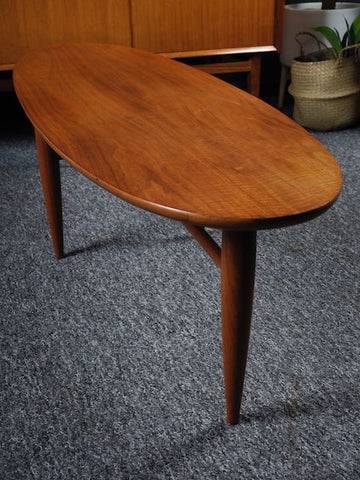 Mid Century Vintage Walnut Mersman Surfboard Coffee Table
