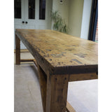 Mid Century Vintage Rustic Large Pine Dining Table Workbench