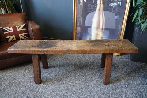 Antique 18th Century Solid Oak Bench Kitchen Seating