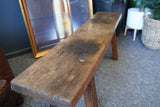 Antique 18th Century Solid Oak Bench Kitchen Seating