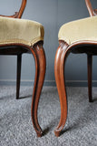 Antique 19th Century Pair of Balloon Back Dining Chairs Walnut 
