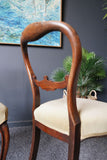 Antique 19th Century Pair of Balloon Back Dining Chairs Walnut