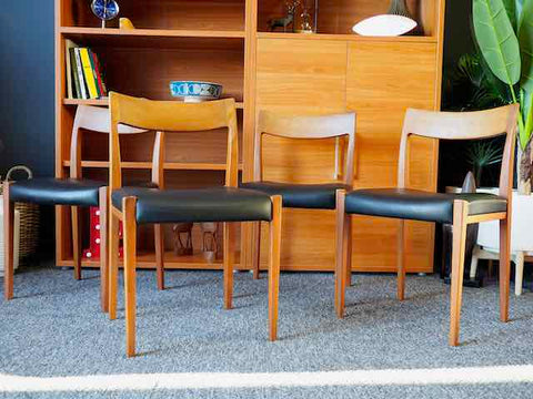 Mid Century Dining Chairs by Yngve Ekström for Hugo Troeds, 1950s, Set of 4 