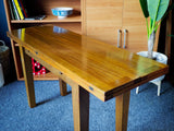 Mid Century Solid Teak Fold Out Dining Table Desk