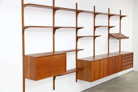 Danish Teak Wall Unit Designed by Poul Cadovius for Royal System 1960s - erfmann-vintage