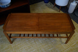 Mid Century Teak Extending Coffee Table with Formica Middle & Magazine Shelf