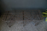 Victorian 18th Century Wrought Iron Garden Wall Bench / Plant Stand