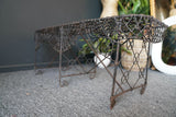 Victorian 19th Century Wrought Iron Garden Wall Bench / Plant Stand