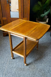 Antique Arts & Crafts Small Drop Leaf Table Hostess Trolley
