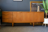 Mid Century Vintage Large McIntosh Teak Sideboard Elegant Brass Features