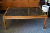 Mid Century Danish Style Large Coffee Table Rosewood & Resin Detailing