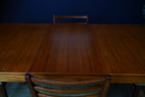 Mid Century Teak Danish Extending Dining Set with Table & Four Chairs