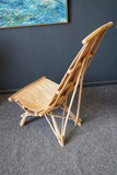 Mid Century 1970s Ash & Wicker Lounge Chair