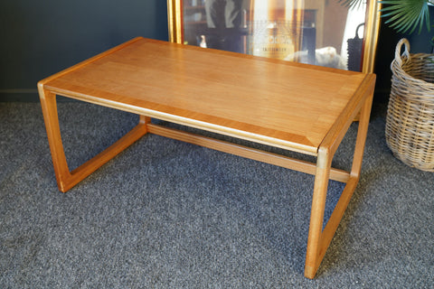 Mid Century Vintage Teak Coffee Table with Box Frame & Flip Open Lid