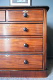 Antique Victorian Large Mahogany Chest of Drawers - Ebonised Details