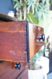 Antique Victorian Large Mahogany Chest of Drawers - Ebonised Details