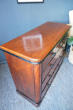 Antique Victorian Large Mahogany Chest of Drawers - Ebonised Details