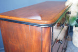 Antique Victorian Large Mahogany Chest of Drawers - Ebonised Details