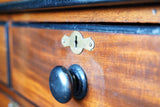 Antique Victorian Large Mahogany Chest of Drawers - Ebonised Details