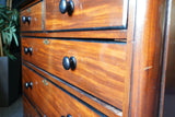 Antique Victorian Large Mahogany Chest of Drawers - Ebonised Details