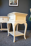 Pair of Willis & Gambier Louis XVI Style Ivory Cream White Bedside Cabinets