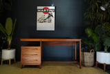 Mid Century Scandinavian Norwegian Danish Rosewood Desk 