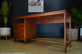 Mid Century Scandinavian Norwegian Danish Rosewood Desk 